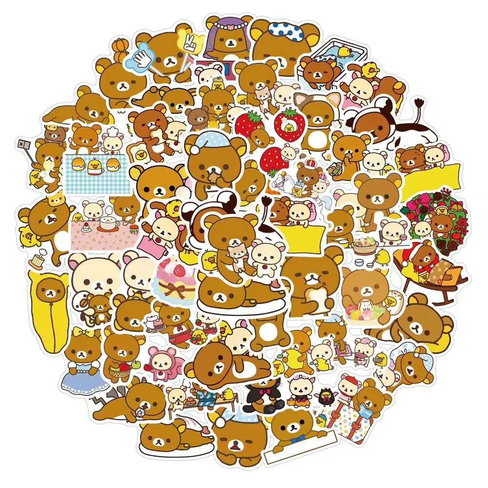 Sticker Decor Animal Sticker Self-Adhesive DIY Scrapbooking Cartoon Bear Sticker Graffiti Stickers Rilakkuma Stickers