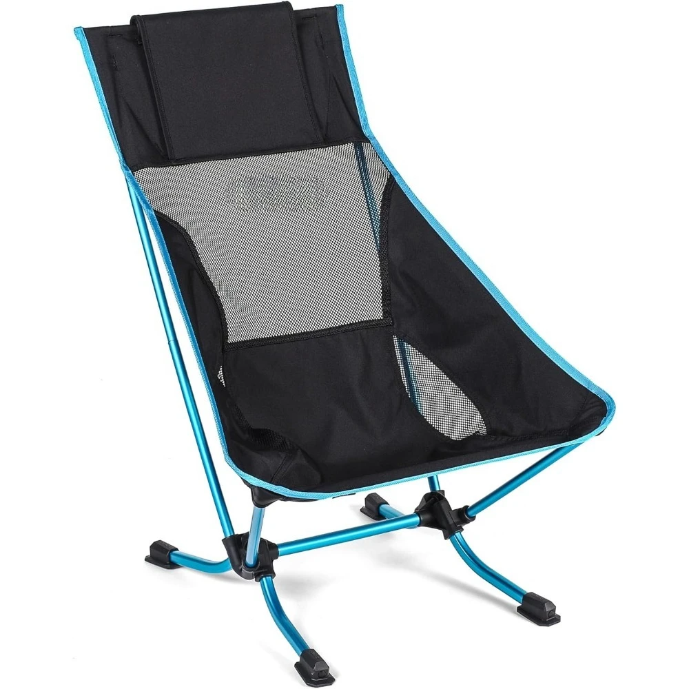 

Beach Chair, 3.18lbs, Lightweight, Lower-Profile, Compact, Collapsible Camping Chair, Black, with Pockets