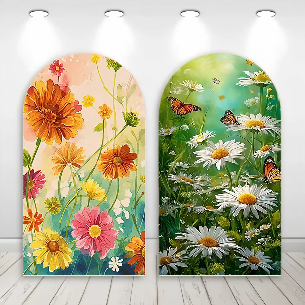 

Custom 2-Sided Spring Floral Garden Butterfly Kids Birthday Party Baby Shower Covers Chiara Arch Decor Backdrop Photo