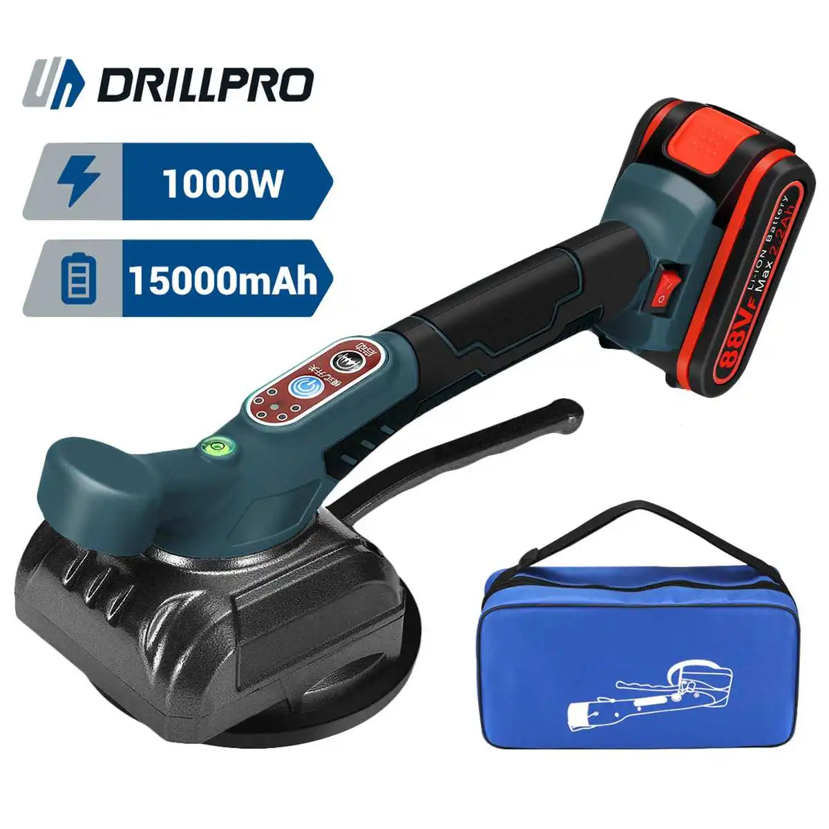 Drillpro Tile Tiling Machine 120*120cm Automatic Tile Tiler Wall Floor Laying Leveling Vibrator Strong Suction Cup Power Tools