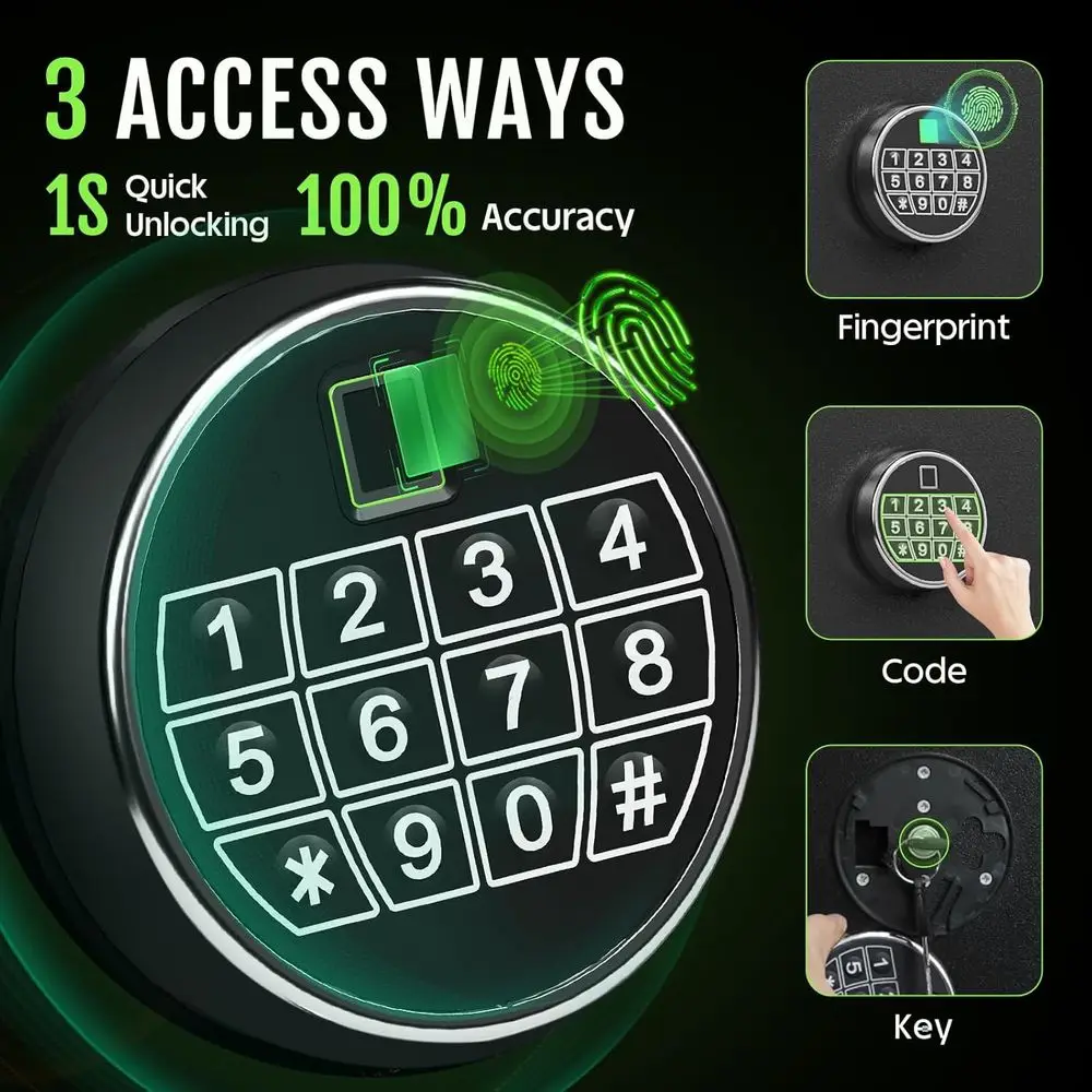 Biometric Security Safe for Firearms: Adjustable Storage, Ideal for Home, Range, and Law Enforcement Use