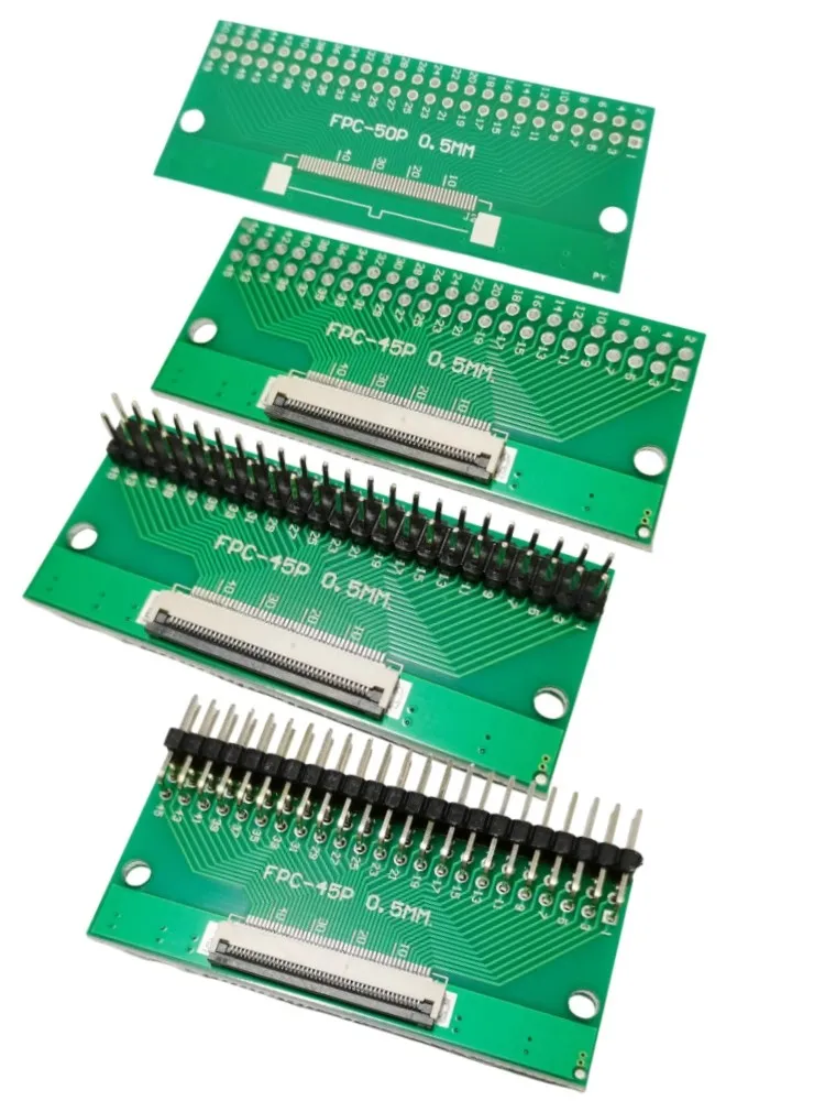 Adapter board FFC/FPC adapter board 45P 0.5mm to 2.54MM double-row straight insert Weld the bottom connector of the flap