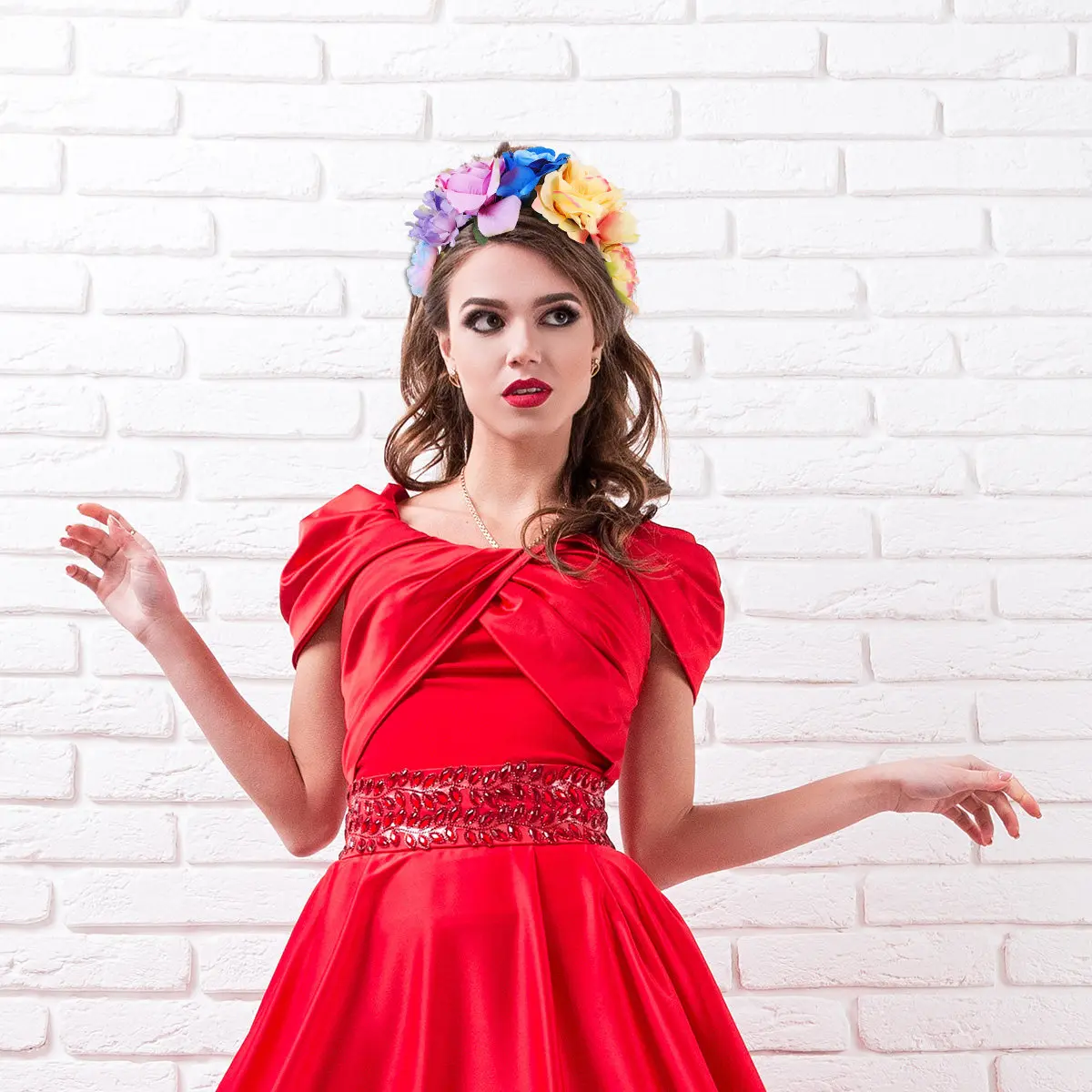 Simulation Rose Flower Headband for Women and Men Adorable Delicate Photo Prop Halloween Carnival Masquerade Ball Cosplay Hair