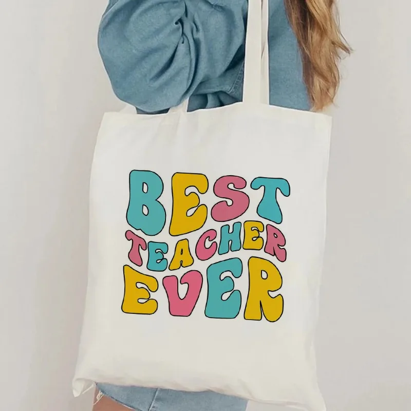 المعلمين تغيير العالم حمل حقيبة هدية سعة كبيرة دائم حقيبة تسوق لطيف المعلم التقدير المعلم هدية فكرة حمل حقيبة