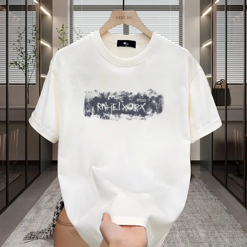 

GIOIOMenTT shirt，2025New Cotton Printed Casual Short Sleeve Pullover Shirt，Fashionable Base Shirt，men`s clothing