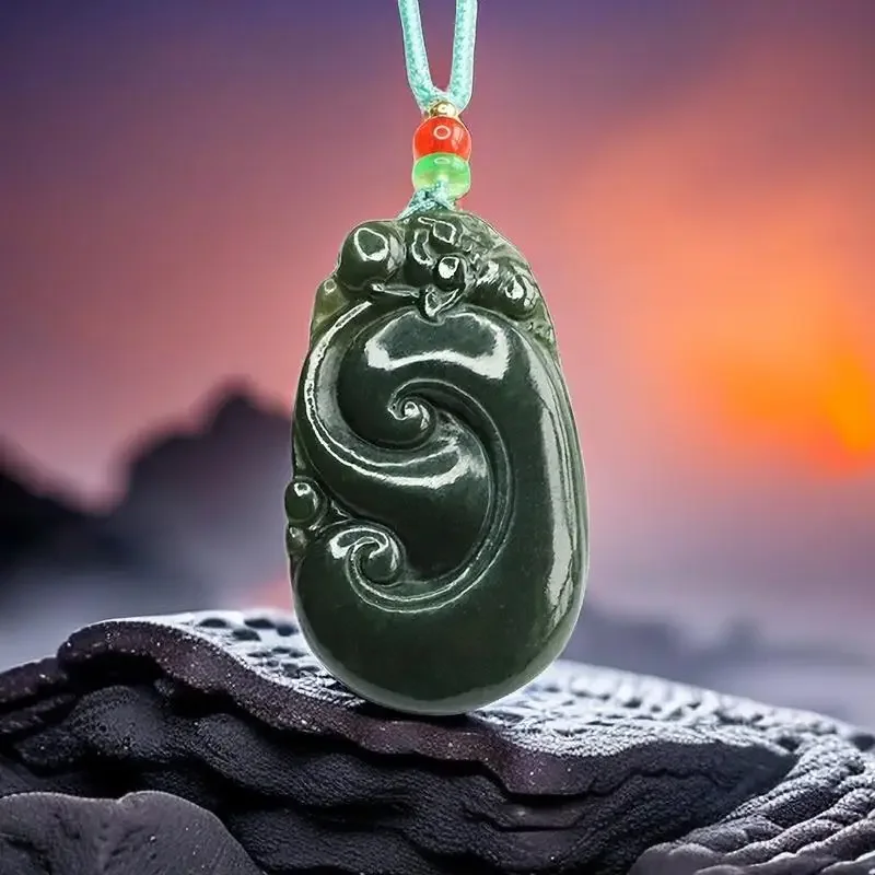 Hetian Jade Ruyi Pendant Charm Necklaces Charms Jewelry Luxury Real Talismans Necklace Accessories Natural Gift Men Amulet