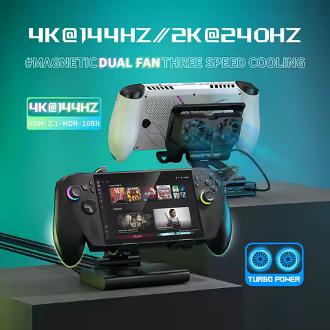 ROG XBOX Ally X Docking Station 4K@144Hz High Refresh Rate, 3 Speed Dual Fan Cooling for Steam Deck, Switch2 Docking PD100W