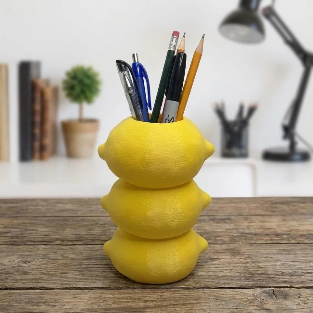 Flower-Wrapping Vases 3D Printing Lemon Vase Simple Decorative Fruit Model Vase Nordic Style Storage Container Desktop