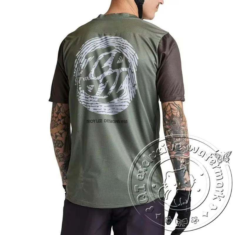 

2025 New Summer Quick Drying Exercise Gym 3D Printed T-shirt Cross Short Sleeve Men's Mountain Bike Downhill Breathable T-shirt