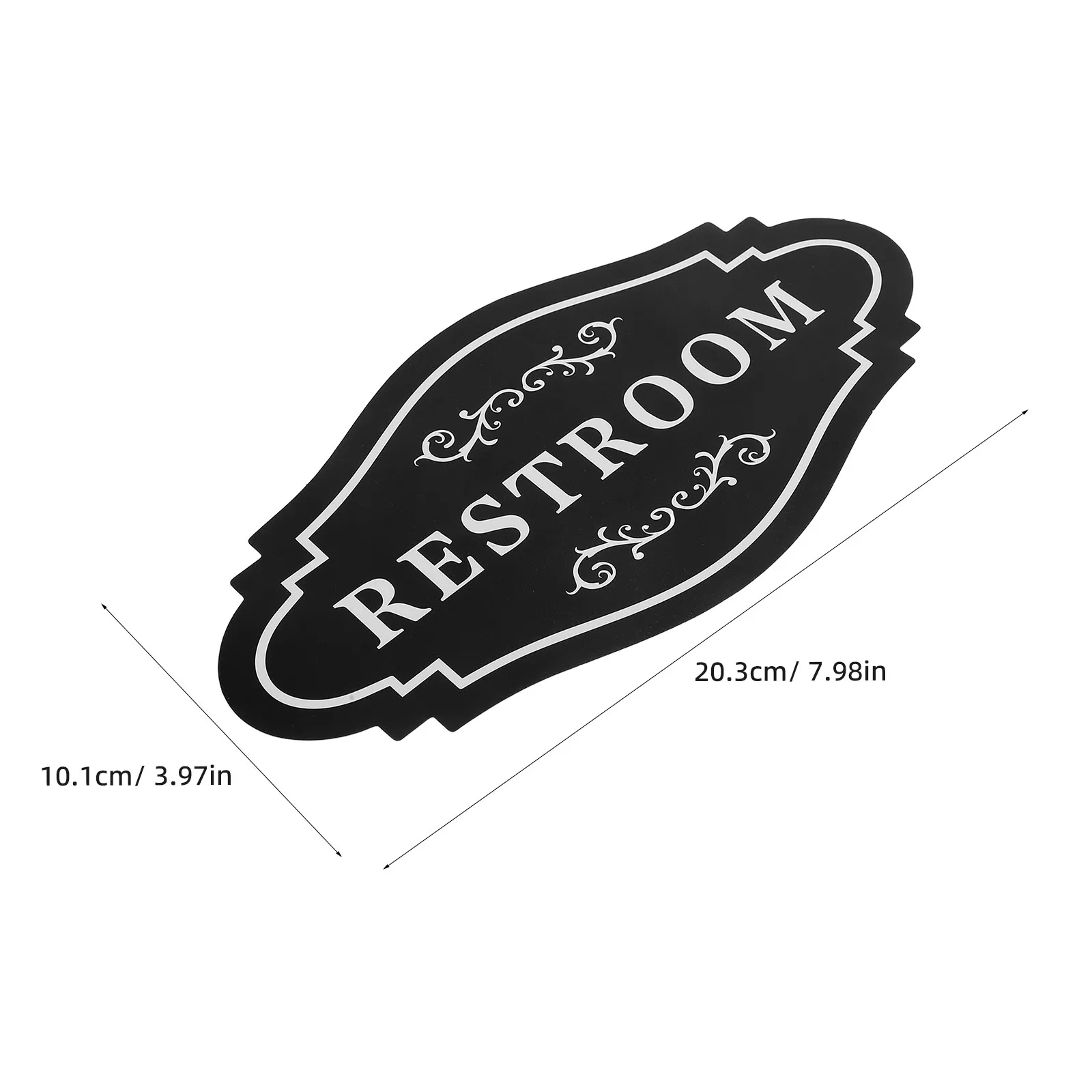 4Pcs Sleek Black Vinyl Restroom Sign Stickers Waterproof Bathroom Labels for Business Home Washroom Decor Toilet Identification view 5