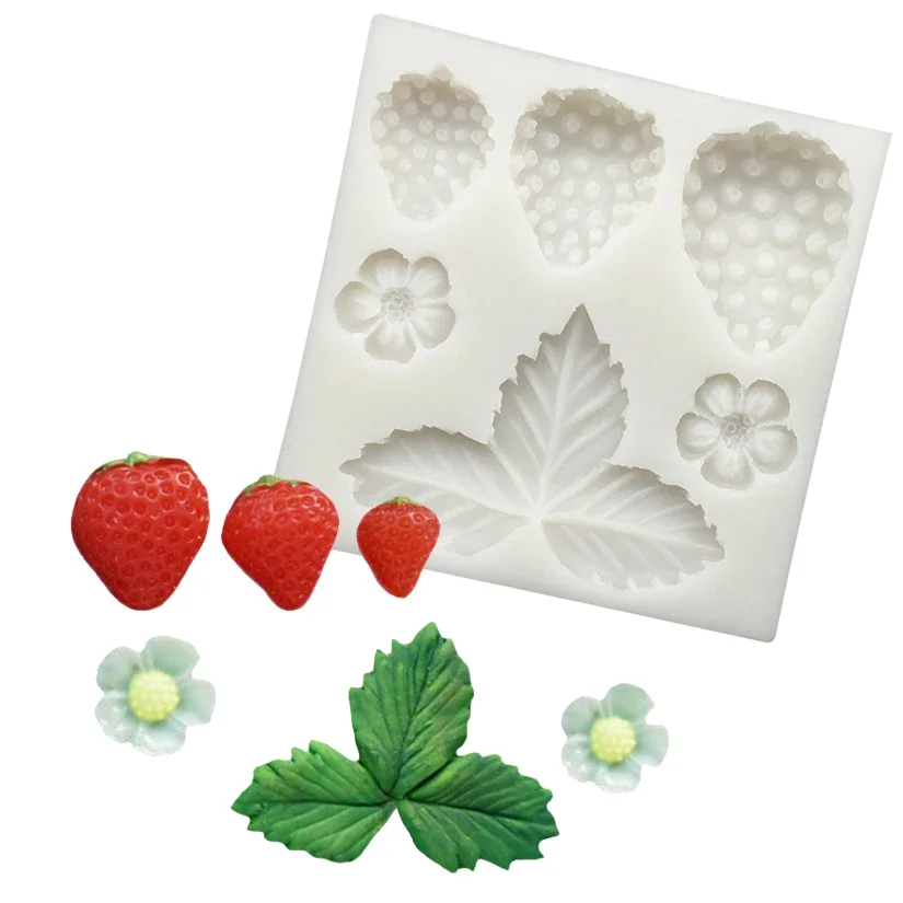 

Strawberry Silicone Cake Baking Mold Sugarcraft Chocolate Cupcake Resin Tools Fondant Decorating Tools Cakepops Candy molds Clay