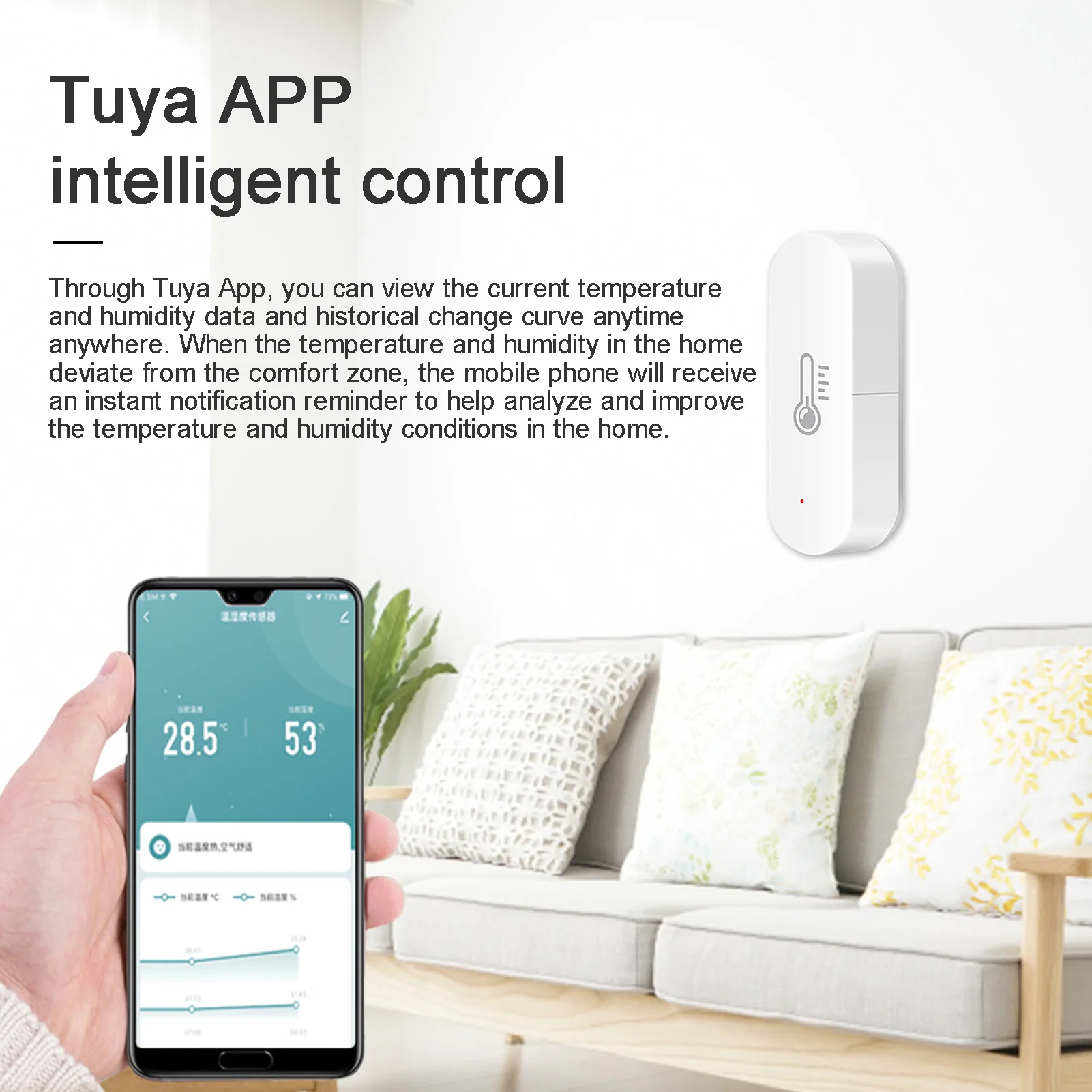 New Tuya Smartlife Temperature Humidity Sensor Indoor Outdoor Hygrometer Thermometer Detector Alexa Google Home