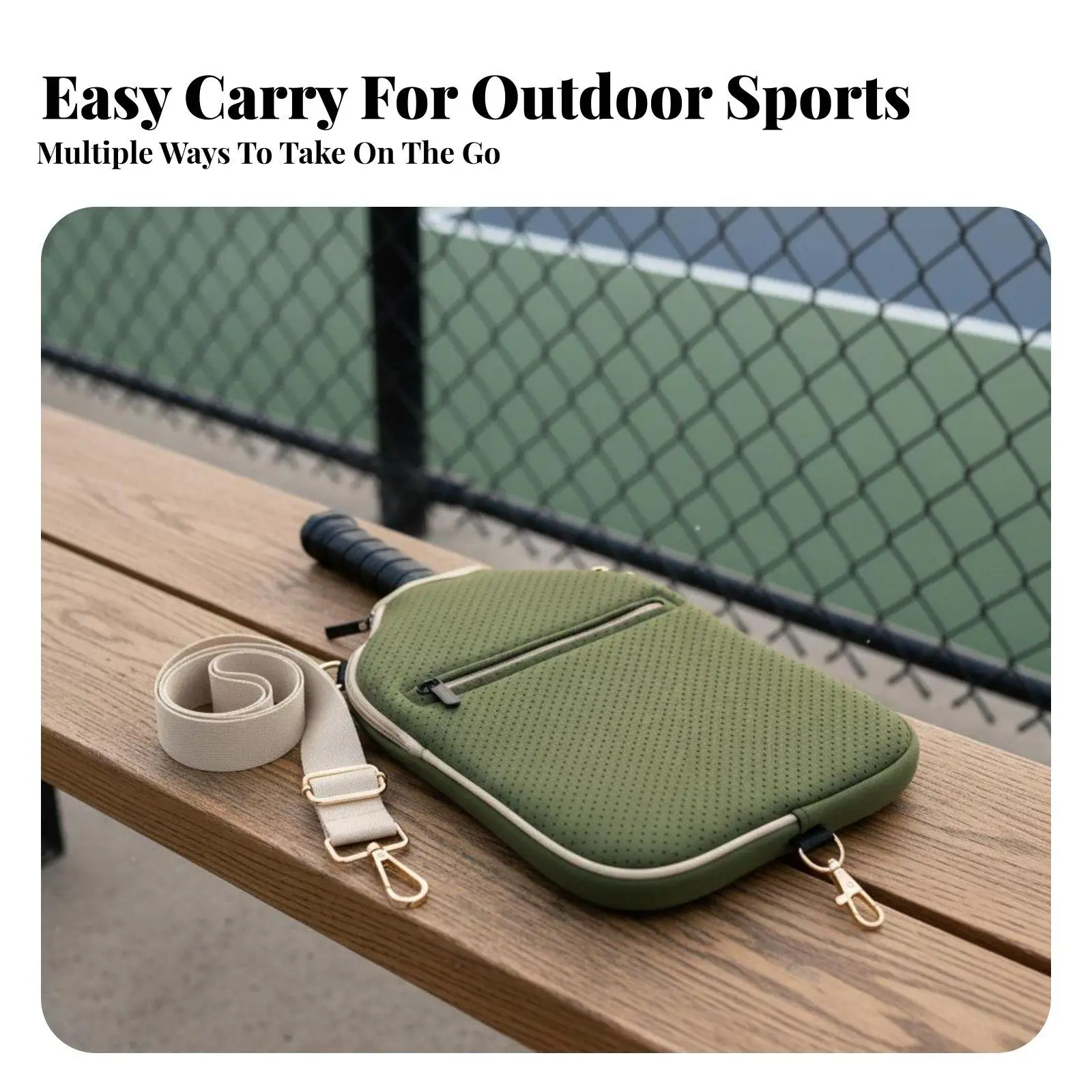 Pickleball Bag Portable Paddle Racket Holder Material Athletic Gear Bag for Women