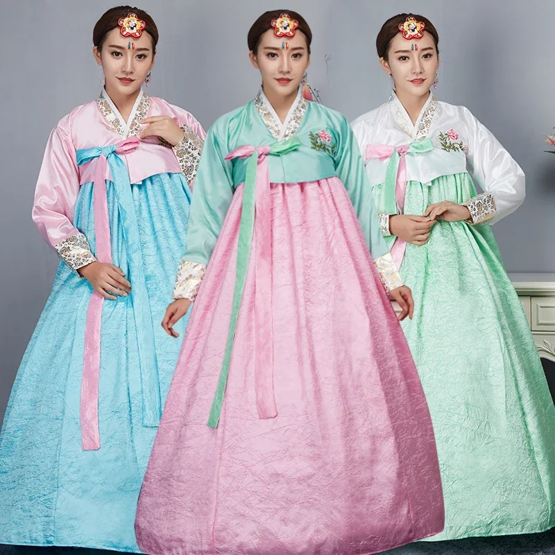 Hanbok Korean Fashion Female Traditional Court Hanbok Dress Minority Clothing Korean Princess Dance for Show Asian Dress