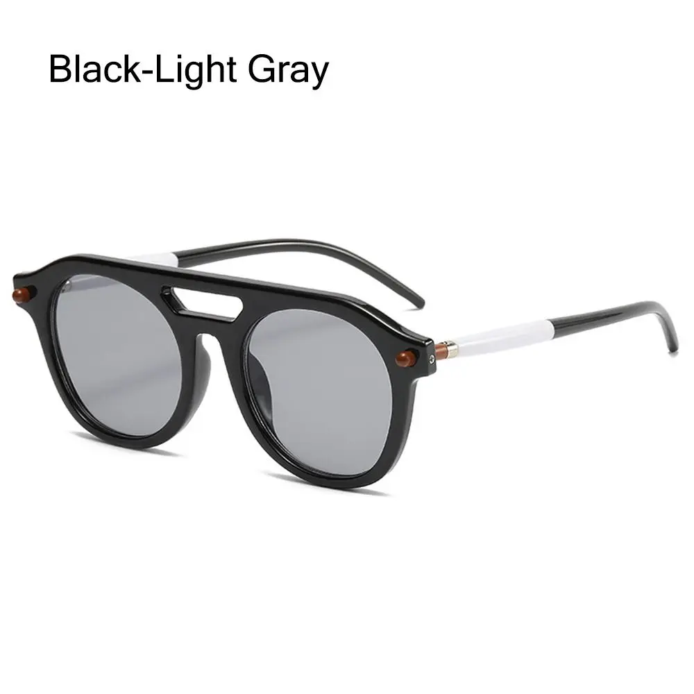

Retro Double Bridge Pilot Round Sunglasses Luxury Fashion Hip-Hop Sun Glasses Punk Orange Shades for Women & Men