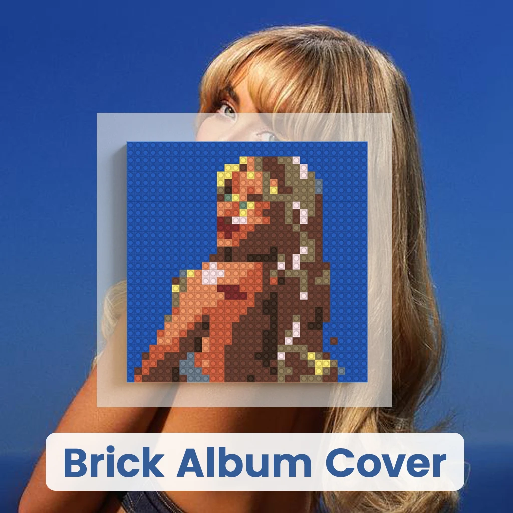 

S-Sabrina Carpenter Album Cover Poster Pop Music Building Blocks Pixel Brick Mosaic Art Album Cover Wall Decor Home Decor