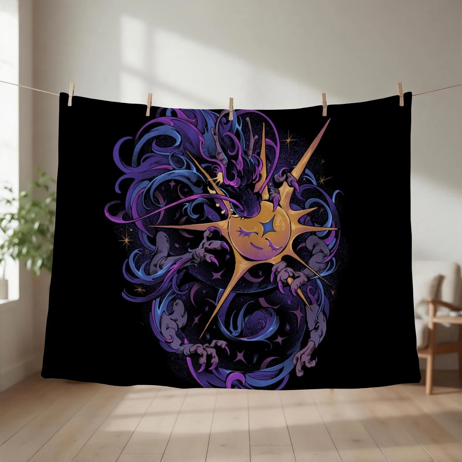 Eclipse Dragon Throw Blanket couch cozy soft plush fuzzy picnic outdoor blanket