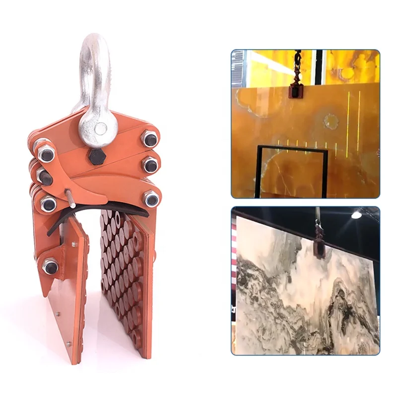Rubber Metal Safety Stone Slab Lifting Clamp 600/800/1000 Kgs Elevating Lifter for Granite Marble Quartz Inch Measurement