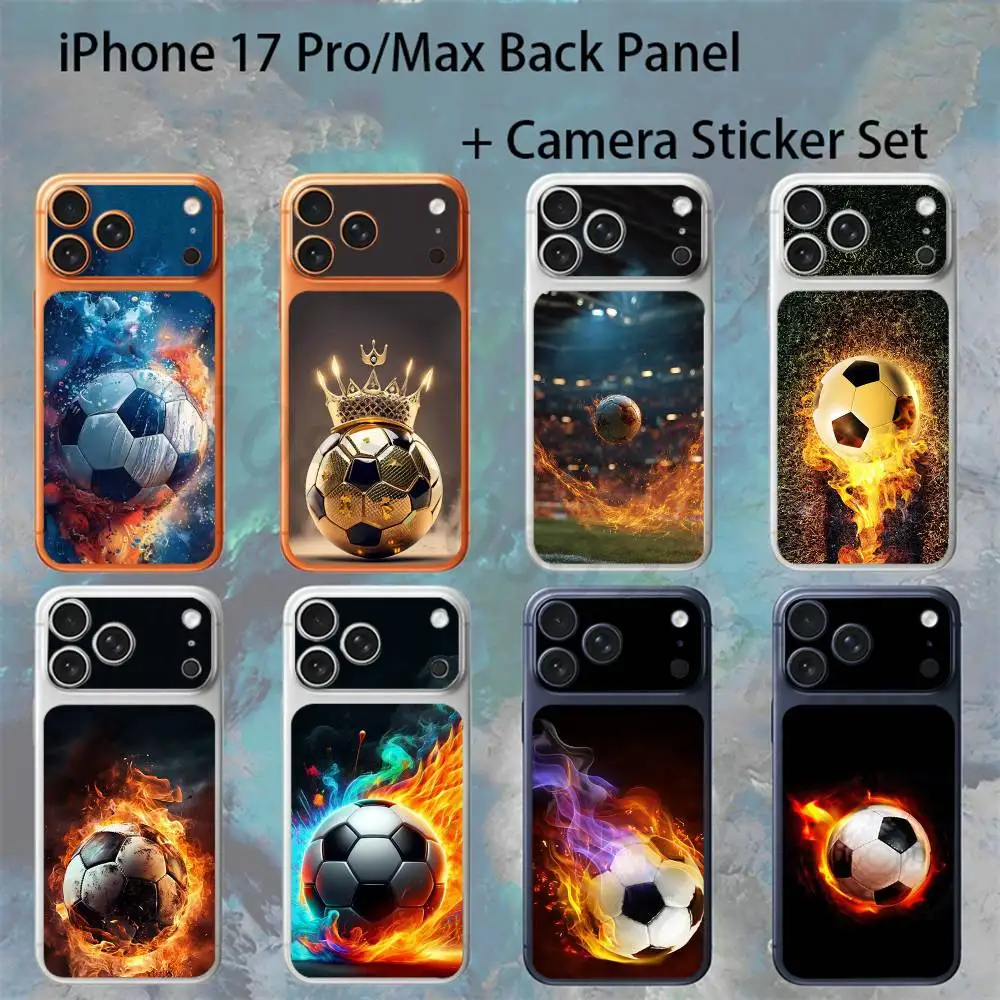 

Fire Soccer ball For iPhone 17pro/pro Max Full body Back Cover Decal Skin Colorful Rear Protective Sticker Film