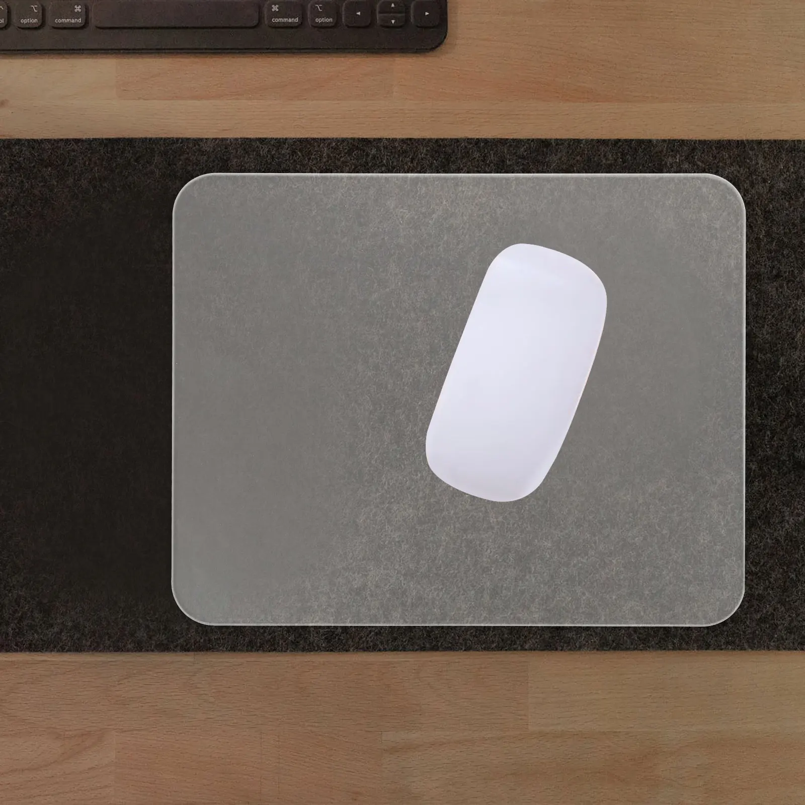 

Glass Mouse Pad Clear Smooth Surface Large Gaming Office Desk Mousepad Nonslip Bed Mouse Pad Keyboard Mat Cute Mousepad