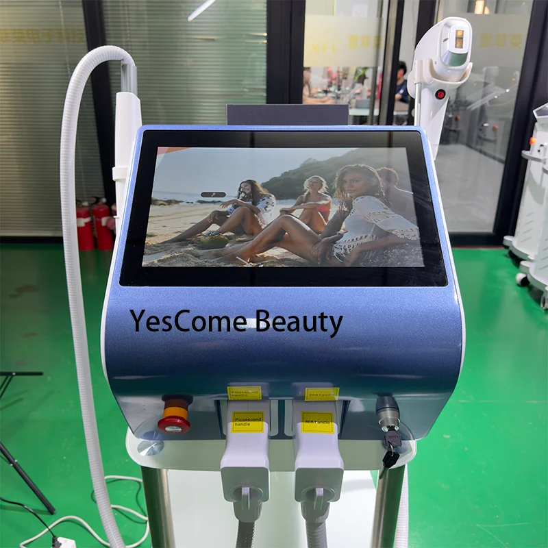 Portable 2 In 1 808 Diode Laser Permanent Painless Hair Removal Switched and Picosecond Laser Tattoo Removal Machine