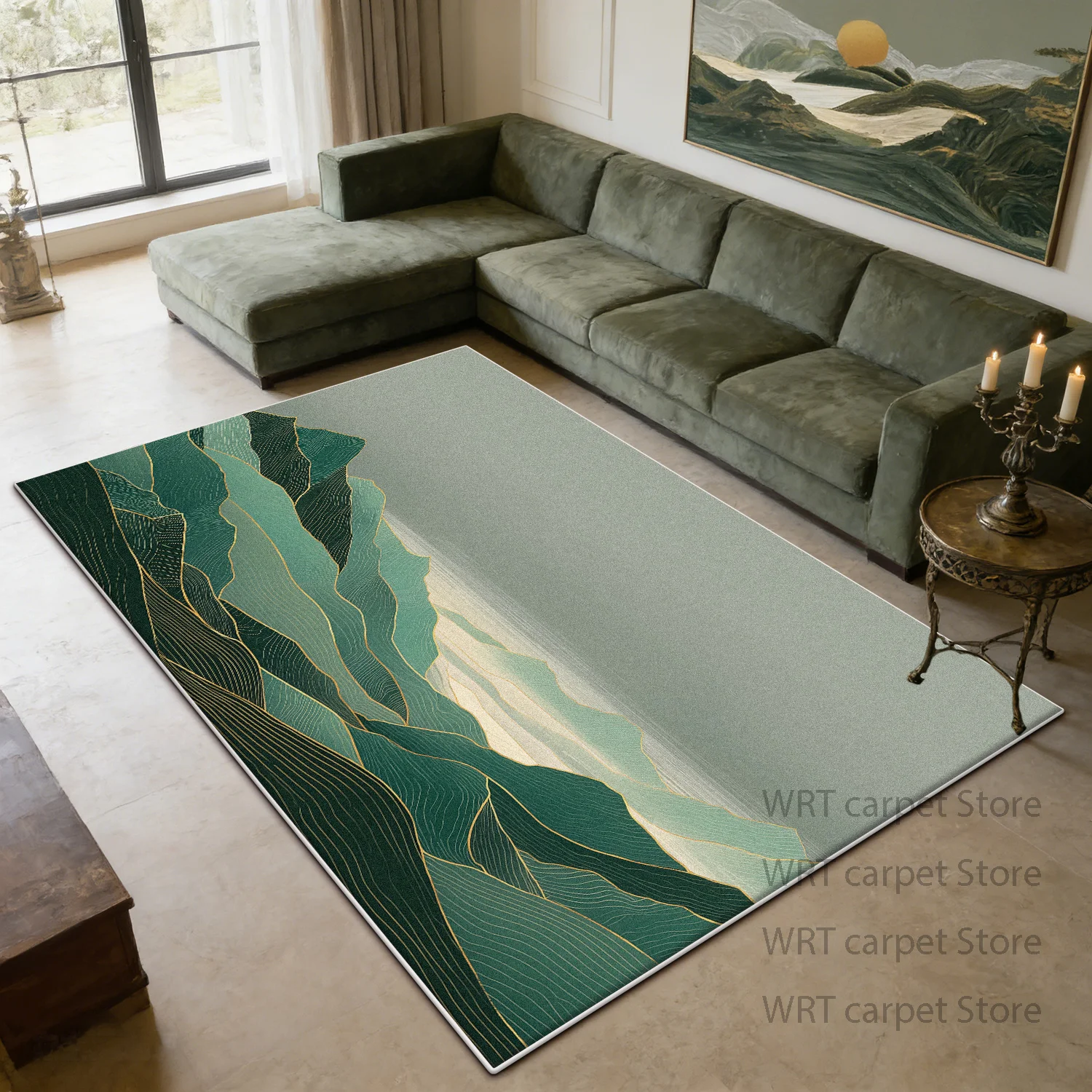 Abstract Mountain Water Light Luxury Rug Decoration Modern Home Soft Living Room Carpet Office Coffee Tables Non-slip Plush Mats