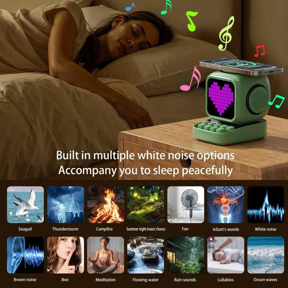 مكبر صوت كاريوكي صغير مع شحن لاسلكي، مكبر صوت بلوتوث، شاحن لاسلكي، هدية عيد ميلاد صغيرة للأطفال، Sm