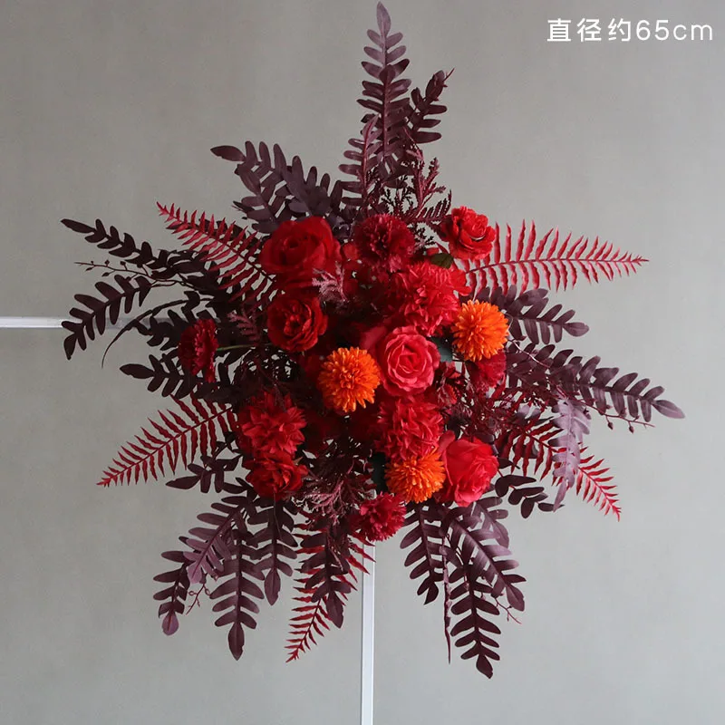 Chinese wedding road leading peony flower point background hanging flower arch floral arrangement weddingdecoration welcome flo 3