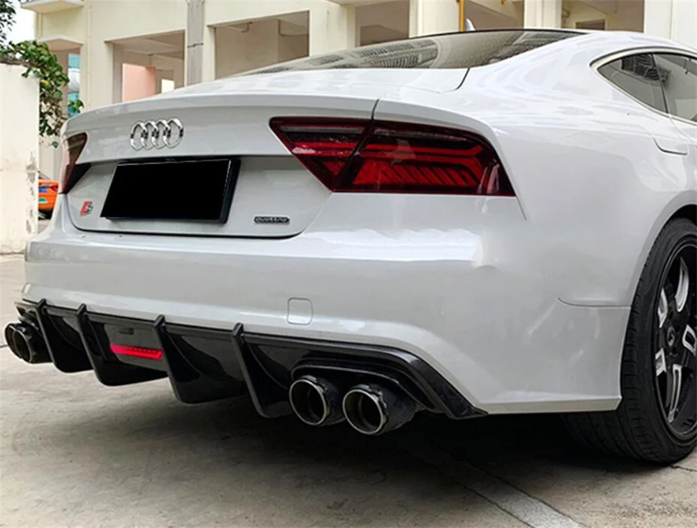 For Audi A7 Modified S7 Carbon Fiber rear Bumper Diffuser