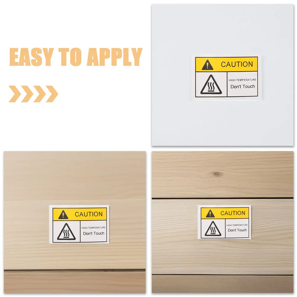 2 Sheets Hot Warning Stickers High Temperature Warning Labels Caution Decals for Mechanical Equipment Safety Signs