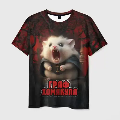 2024 Summer New Cute Count Hamster Unisex 3D Printed T shirts Fashion Men Women Short Sleeve Tee Top Creative Large Size T-shirt