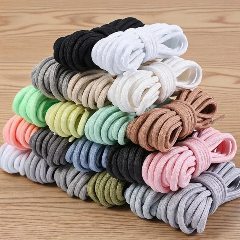 1Pair Round Shoelaces Sneakers Basketball casual Shoes laces Bold Rope Shoelace 80/100/120/140/160cm unisex shoe accessories