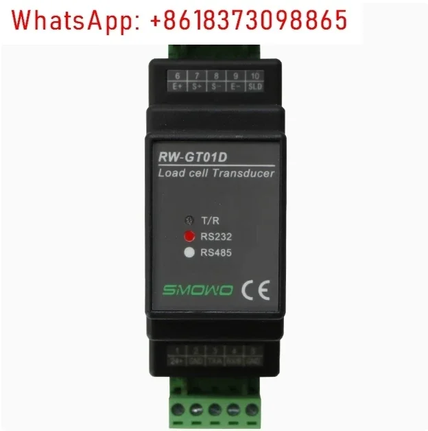 Load Cell Amplifier 24-bit AD Weighing Transmitter Weight Sensor Voltage Current Converter RS232 or RS485 Modbus RTU Din Rail