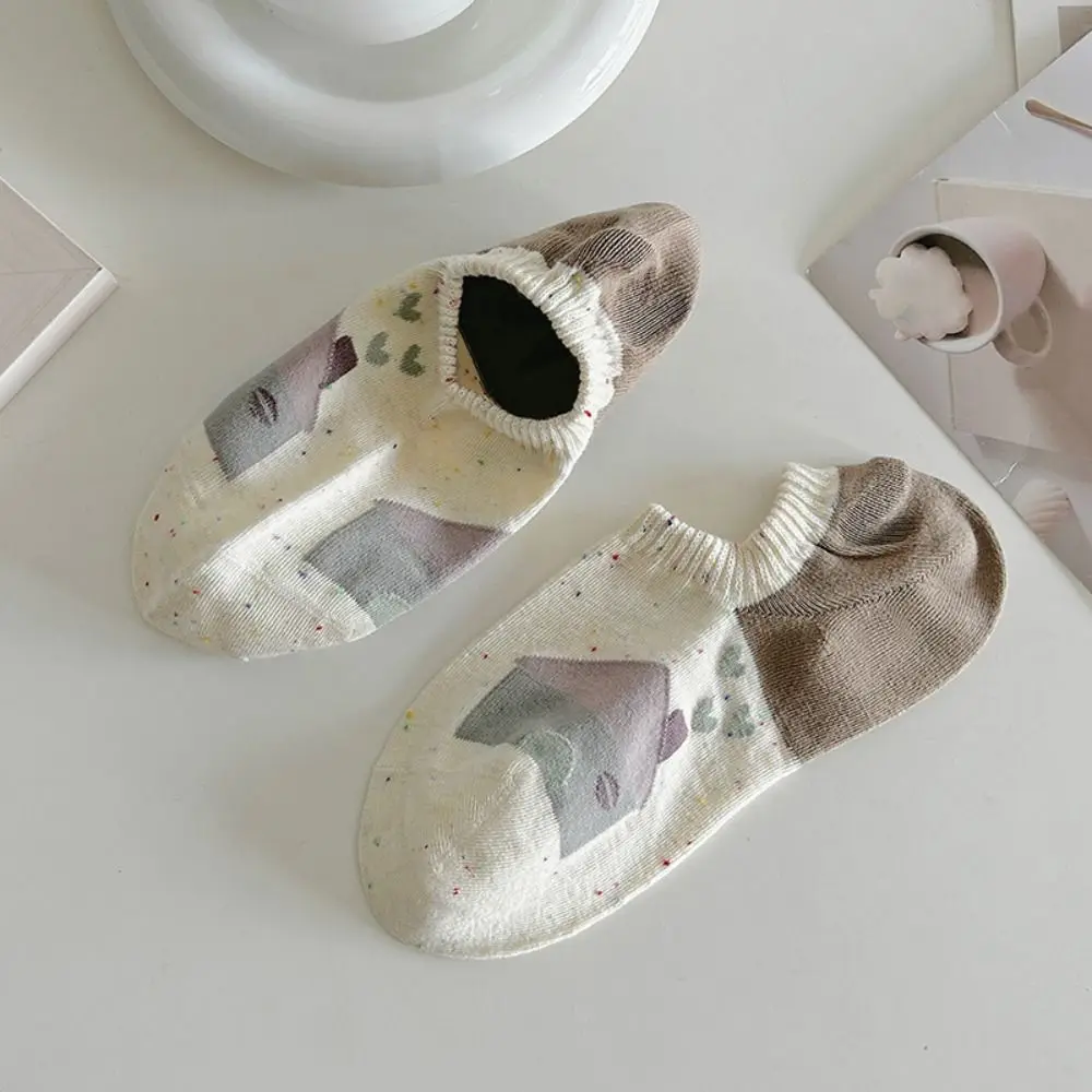 8Pairs الحلو القلب الكرتون الكاحل الجوارب الدب الكلب غير مرئية الحب قصيرة جوارب أنبوبية الإناث الجوارب النقاط المرأة قارب الجوارب فتاة #2