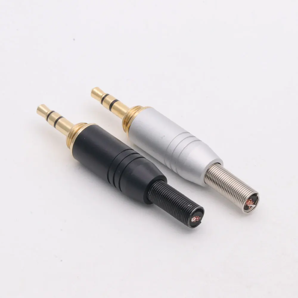 2PCS 3.5MM Jack 3 Poles Stereo Male Plug Soldering Wire Connector For Microphone MIC Headphone Earphone Speaker Audio&Video