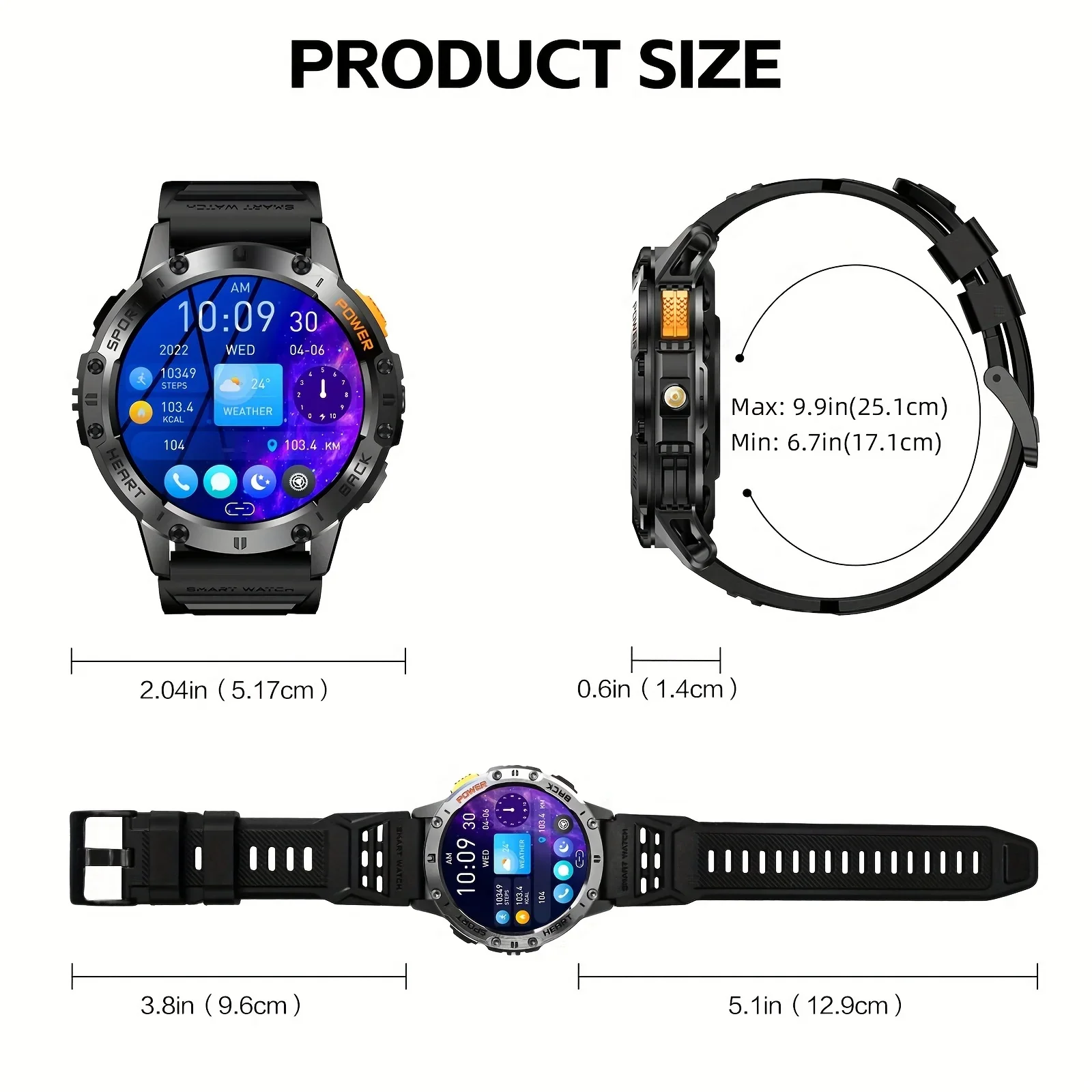 Smart Watch Bluetooth Call Heart Rate Fitness Tracker Waterproof Clock Outdoor Men   Sports Smartwatch for Android IOS 530mAh