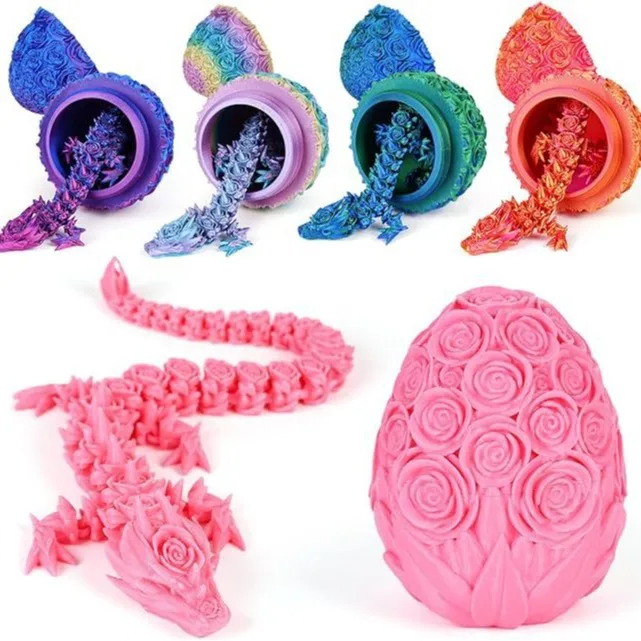 3D Printed Gem Dragon Crystal Fidget Toy Rotatable Articulated Dragon Egg Ideal Gift for Kids with ADHD Perfect for Birthdays