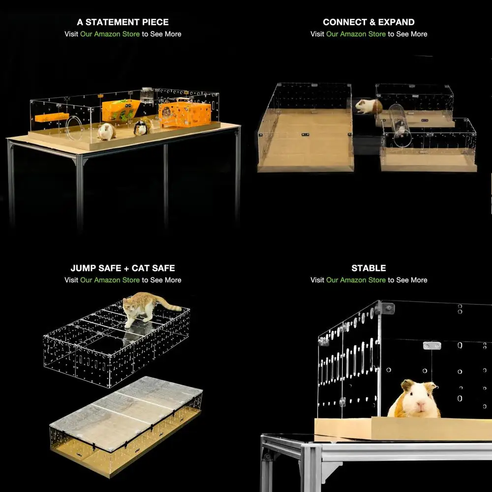 

™ Акриловая клетка (модель-A2) — большая открытая клетка размером 4x2 фута для морских свинок, кроликов, пуговиц, перепелов, ёжиков, мелких животных, которые нужно Ro