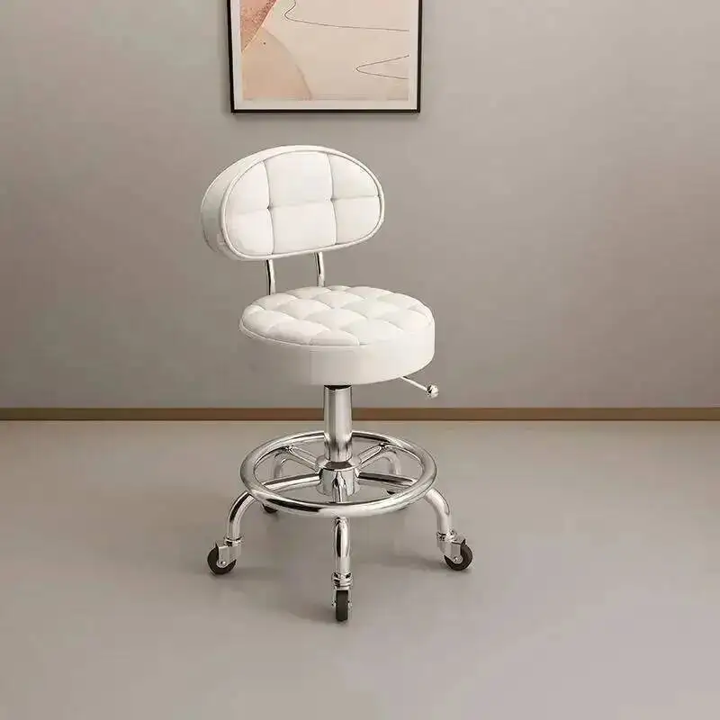 Cadeira de cabeleireiro estética giratória, encosto rolante, cadeira de barbeiro simples, portátil, equipamento de barbeiro mocho MQ50BC