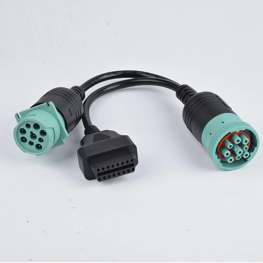 Truck Plug Detection Wire Plug 9-pin for Cummins Connection Cable J1939-9PIN Connector 9 Pin To OBD2 Interface Diagnosctic Tool