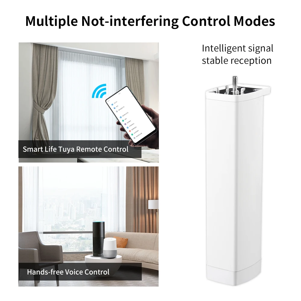 Generation Shorter Tuya Smart Zigbee Electric Curtain Motor Intelligent with RF Remote Voice Control Alexa Google Assistant