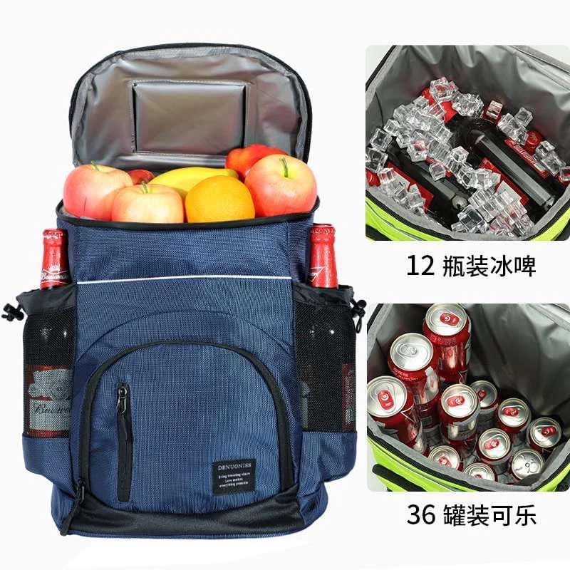 33L Cooler bag Soft Large 36 Cans Thermal Backpack Insulated Bag Travel Beach Beer Leak-proof Food Storage Bag