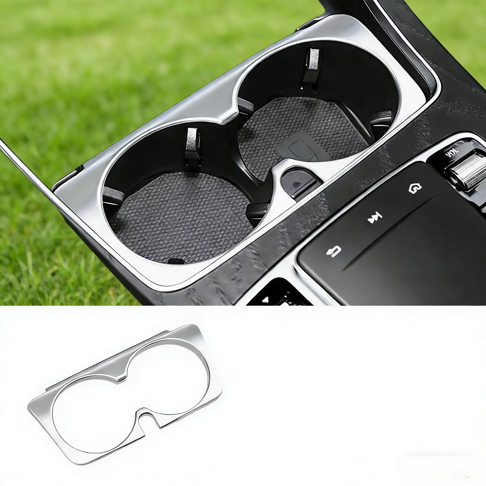 Center Console Water Cup Frame Trim Sticker Accessory For Mercedes Benz C G GLC Class W205 X253 W463 2015-2021 E Class W213 2016