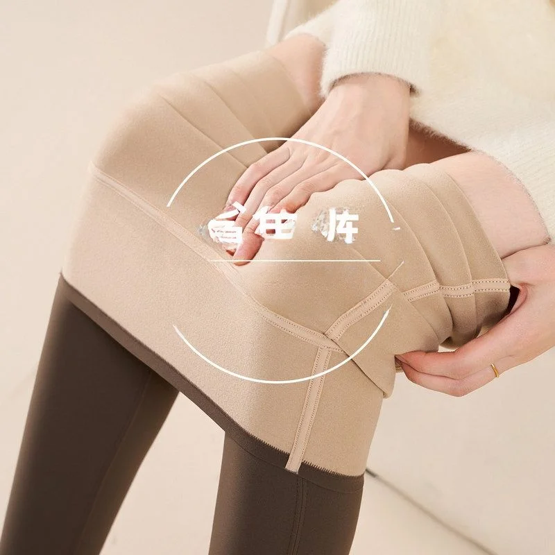 Damskie spodnie do jogi z wysokim stanem, ocieplane, warstwa bazowa, cienkie spodnie z efektem serca, modelujące brzuch, podnoszące pośladki, wyszczuplające.