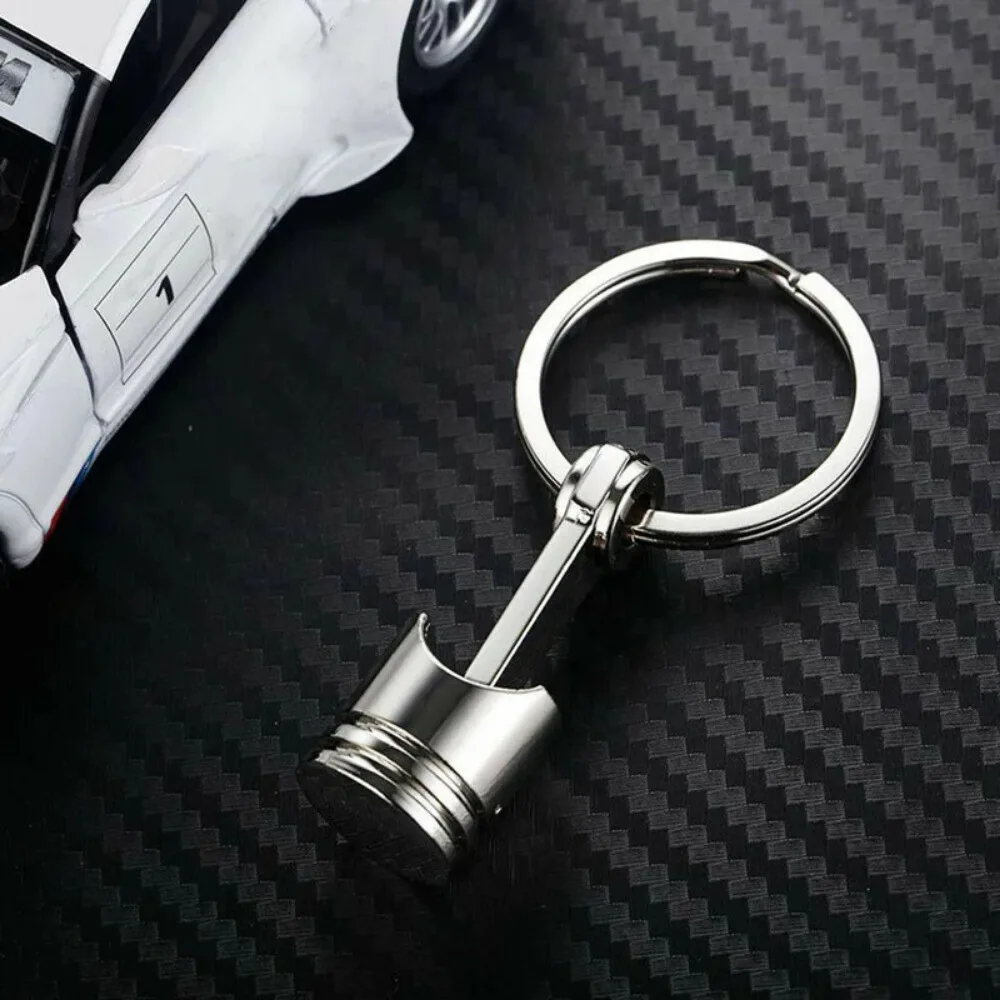 Gantungan kunci mobil Model Piston logam, Gantungan Kunci Keyfob, dekorasi mobil kreatif, Gantungan Kunci gaya mesin Piston, Aksesori Mobil