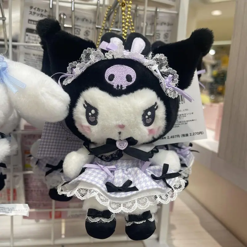 Licensed Sanrio Lolita Plush Keychain Cinnamoroll My Melody Kuromi Hello Kitty Lace Dress Stuffed Doll Pendant Birthday Gift - view 5