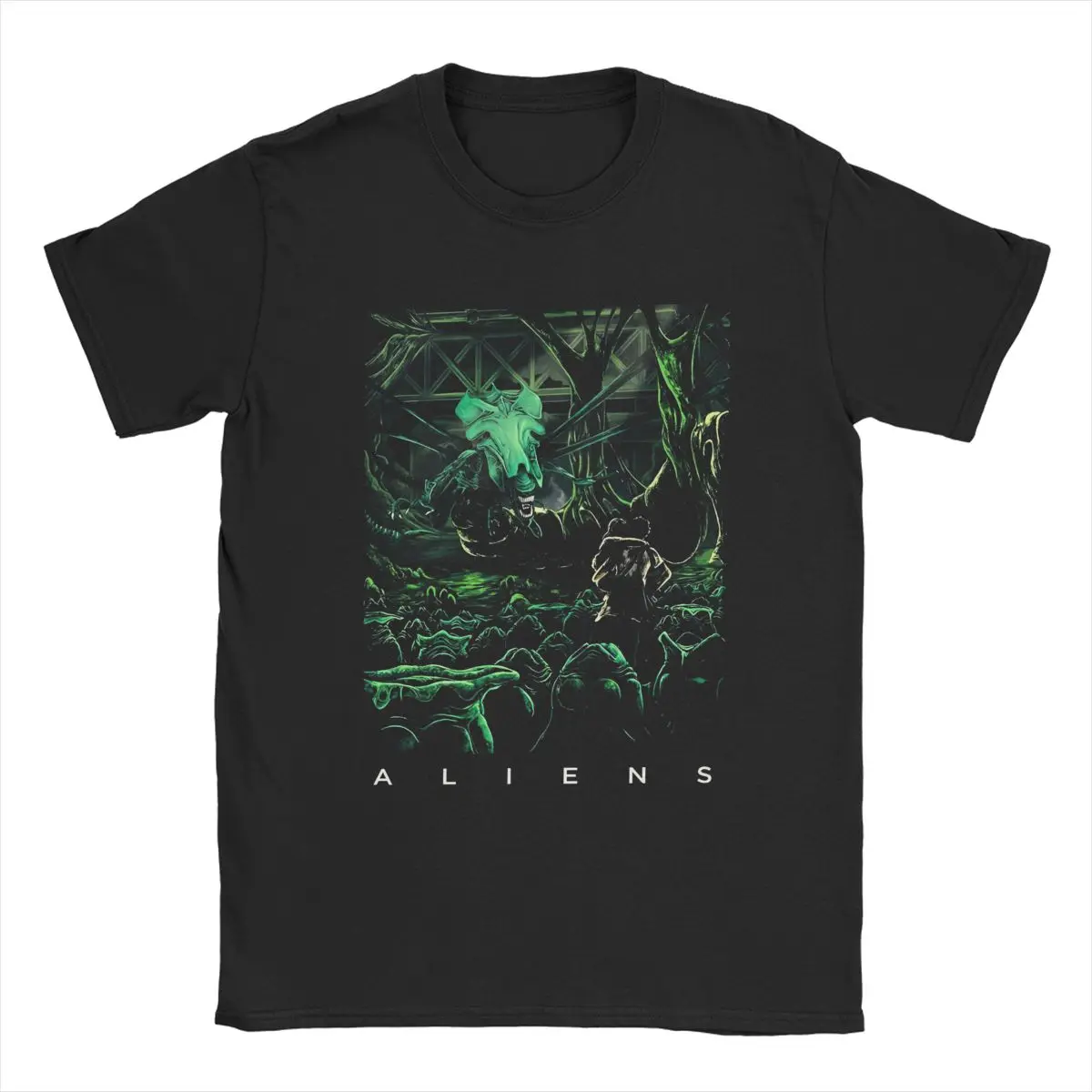 Men T-Shirt Aliens Romulus Movie Horror Vintage Pure Cotton Tee Short Sleeve 2024 New Gothic T Shirt Crewneck merchandise Summer