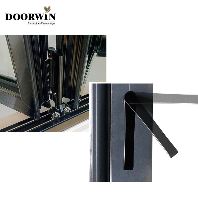 Doorwin Keuken High-Performance Poedercoating Thermische Onderbreking Aluminium Opvouwbare Vensterglas Schermramen