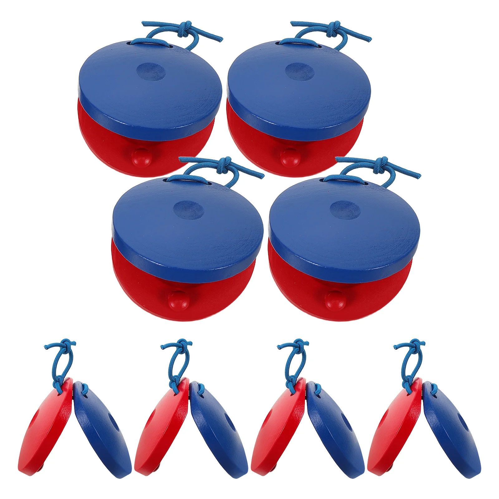 

8 Pcs Children's Rhythm Instruments Percussion for Kids Castanets Wood Hand Clappers Musical Toys Kids' Preschool