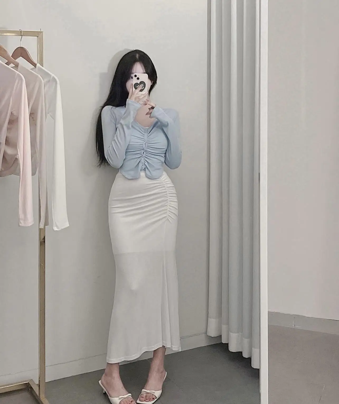 

Длинная юбка с высокой талией и облегающим силуэтом 2023 года, женская юбка-футляр из 100% хлопка, модная женская юбка для весеннего сезона